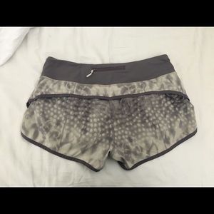 RARE lululemon snow owl speed shorts, gently used